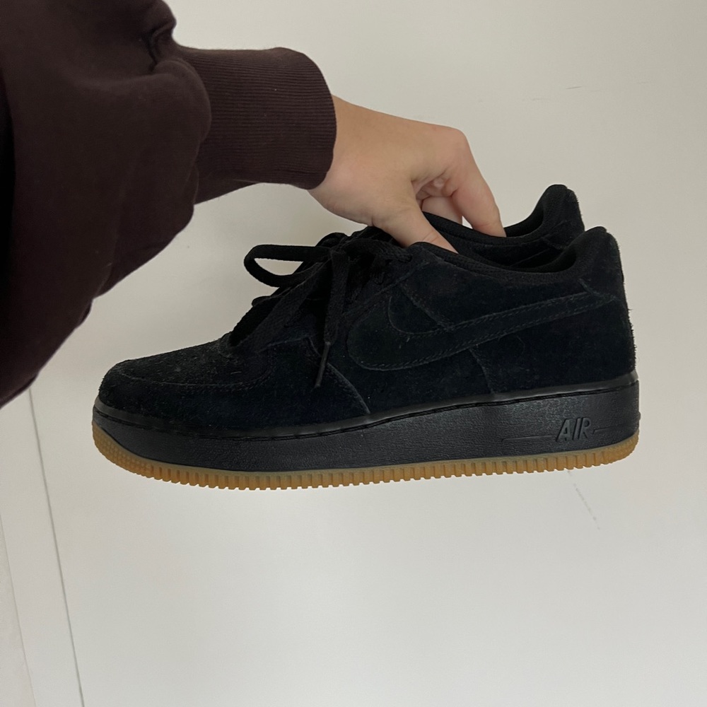 Black Suede Air Force 1s